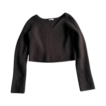 Black cropped knit sweater