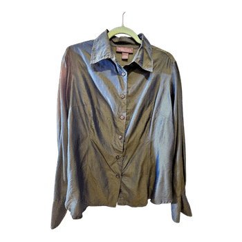 Green silk shirt