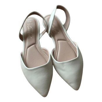White slingback flats