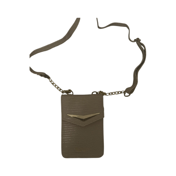 Beige crossbody phone bag