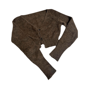Ruskea lyhyt mohair neule