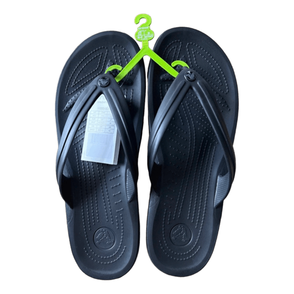 Black Crocs flip flops