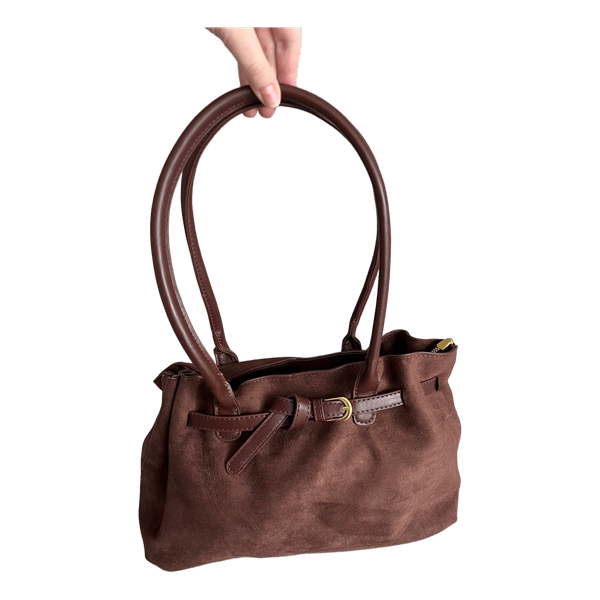 Brown suede bag