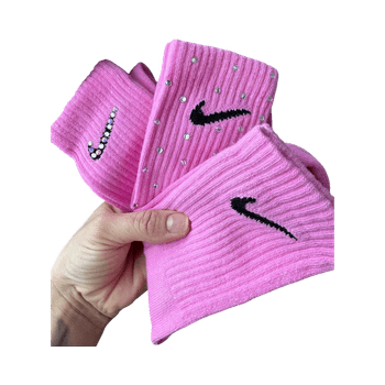 Pink ribbed socks