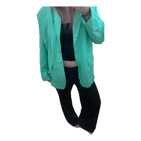 Grøn blazer i hørblanding