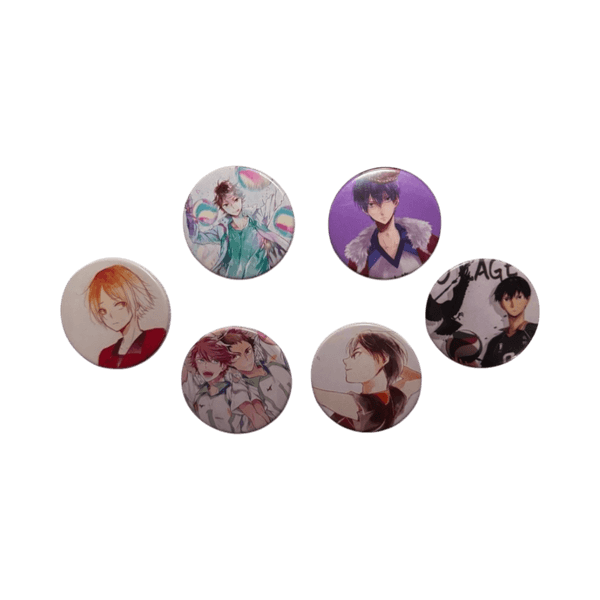 Multicolor anime character pins