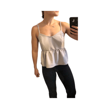 Vaaleanharmaa peplum toppi
