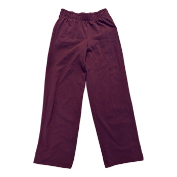 maroon wide trousers
