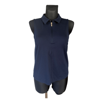 Navy sleeveless zip top