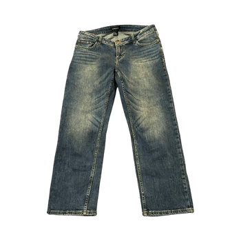 Mid-rise straight-leg jeans