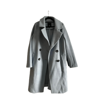 vaaleansininen villakangastakki