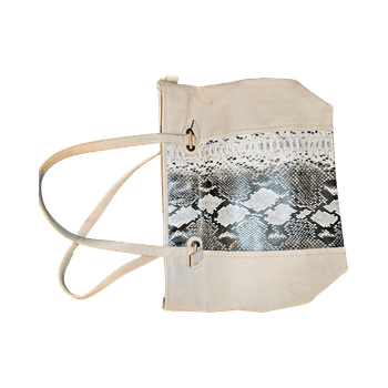 Vaalea käärmeennahkakuvio käsilaukku