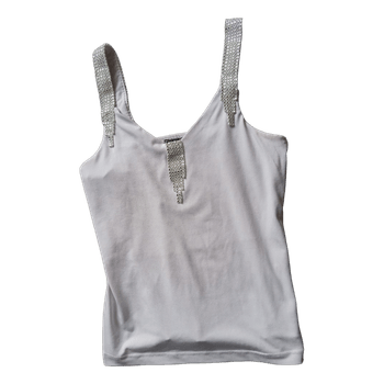 White rhinestone tank top