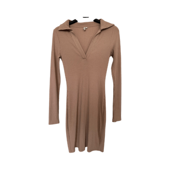 Beige ribbimekko