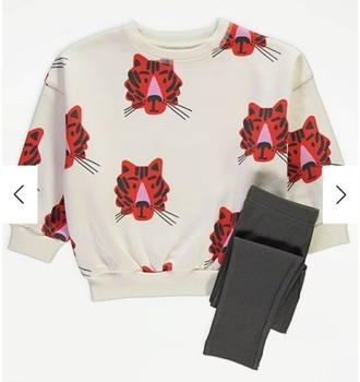 Tiger print sweatshirt set