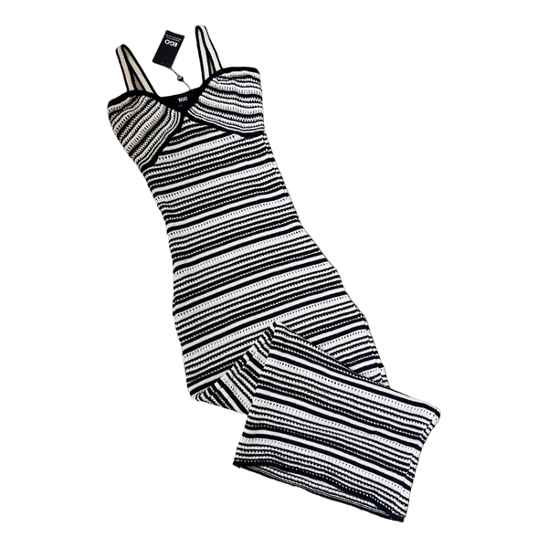 Black and white striped dress