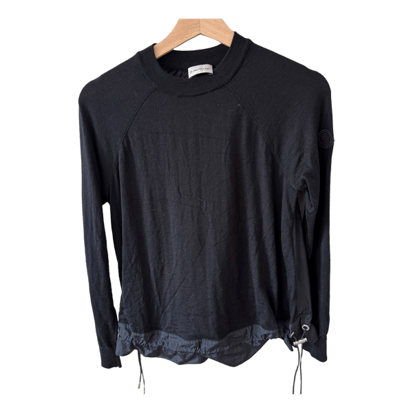 Moncler Tricot Stickad Tröja / Dam XS – Ull & Nylon / Svart / FW2023
