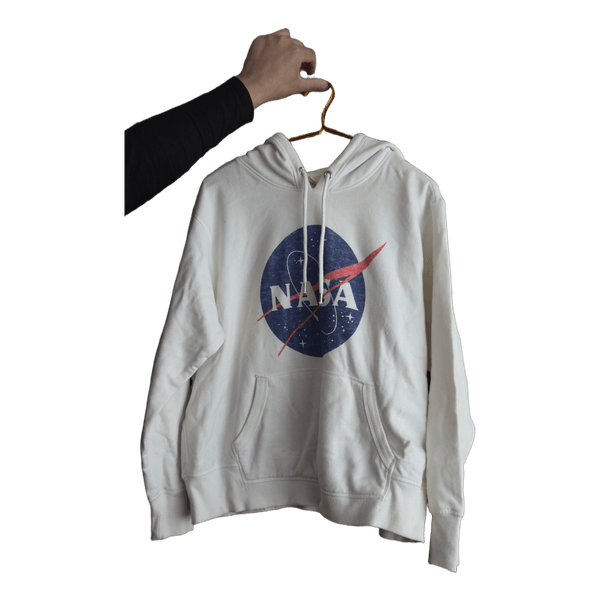 White Nasa print hoodie