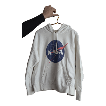 White Nasa print hoodie