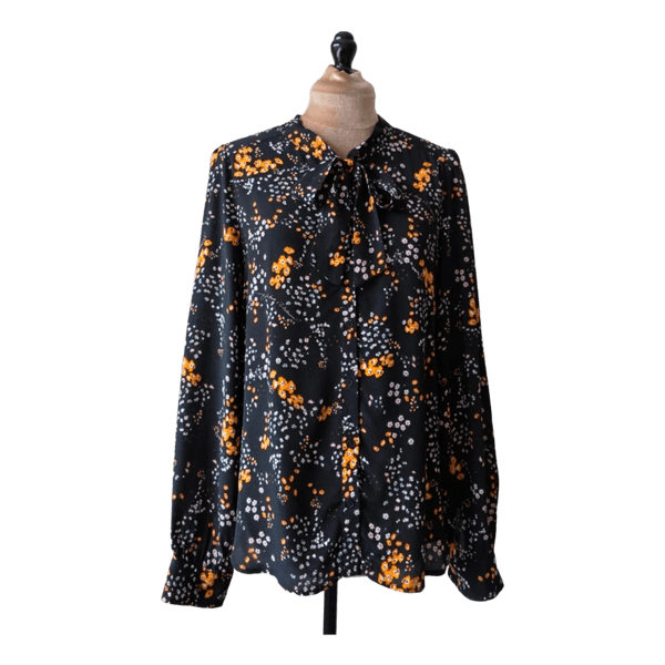 Zadig & Voltaire luxury viscose tie-neck blouse (M / 38)