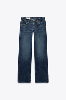 Wide-leg low-rise jeans