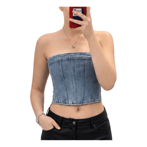 Zara denim tube top