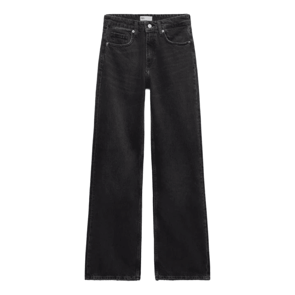 Zara sorte jeans med vidde