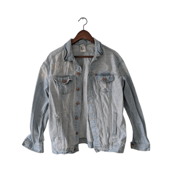 Vaaleansininen oversize farkkutakki