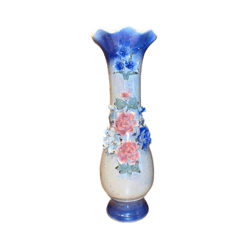 Floral ceramic vase