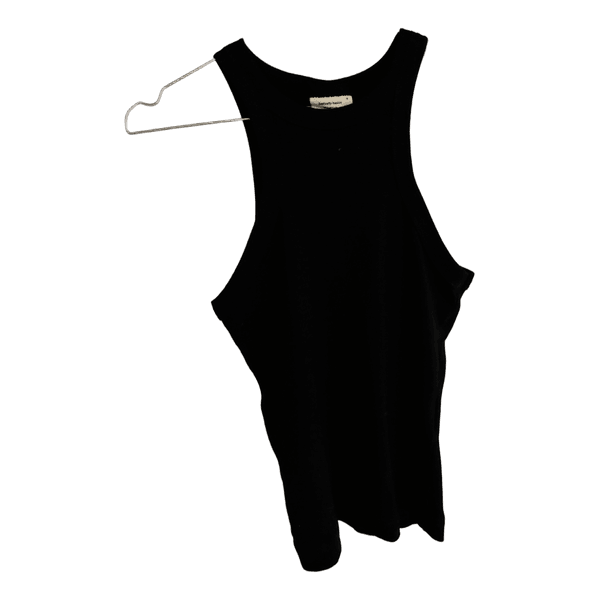 Sort ribbet tanktop