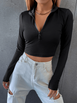 Zip half placket tee