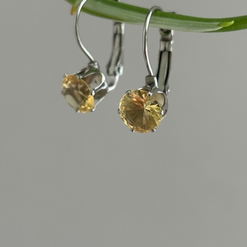 Yellow stone drop earrings