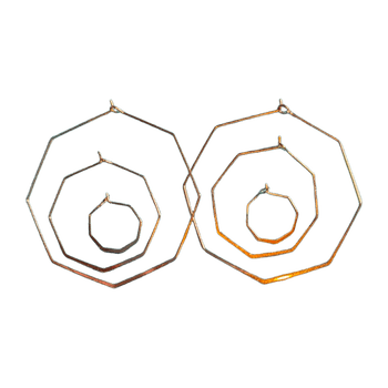 Gold geometric hoop earrings