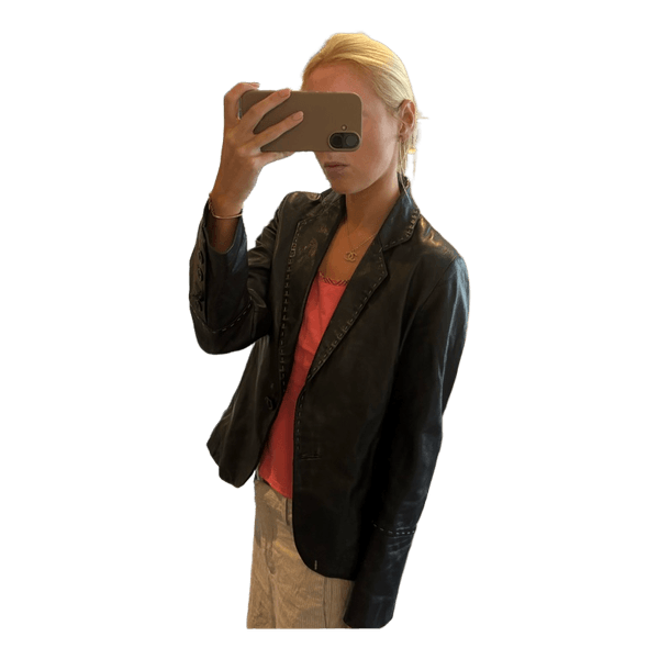Sort vintage læderblazer fra Next