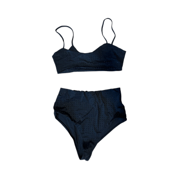Black high-waist bikini set