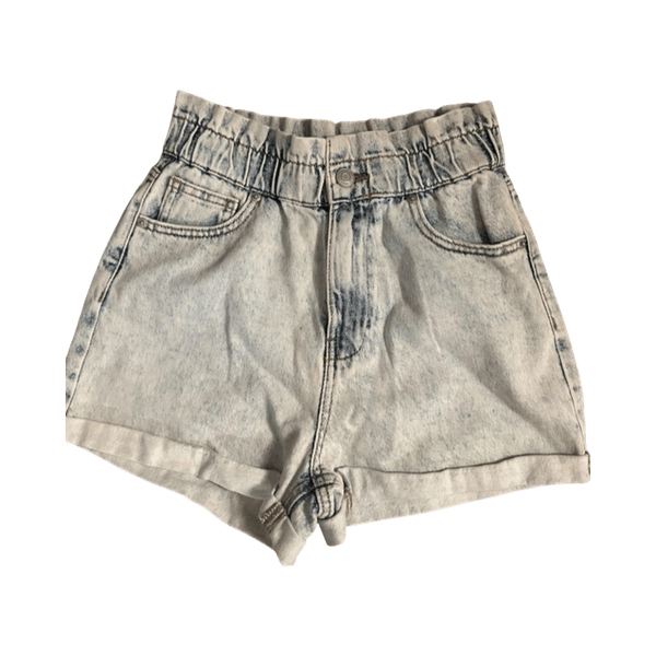 High-waist denim shorts