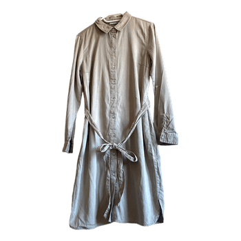 VILA Beige Belted Shirt Dress Tencel Blend Midi Dress EU 38 New With Tags