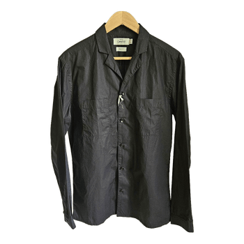 Mango Committed Black Organic Cotton Shirt Regular Fit Minimalist Smart Casual S
