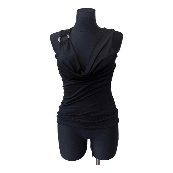 Black draped top