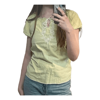 Green embroidered blouse