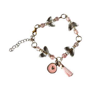pink gold butterfly bracelet