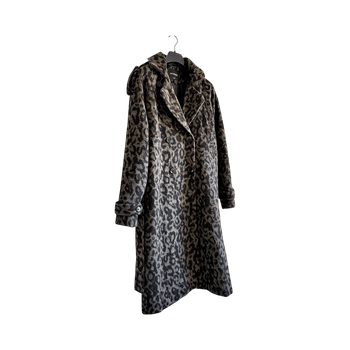 Leopard wool blend coat