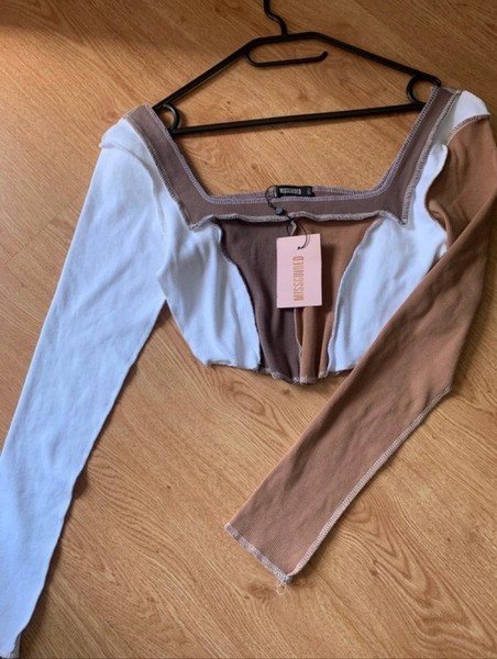 Missguided colorblock crop top
