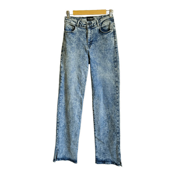 FIT JEANS Women's L High Waist Stretch Straight Leg Blue Jeans Soft Comfort