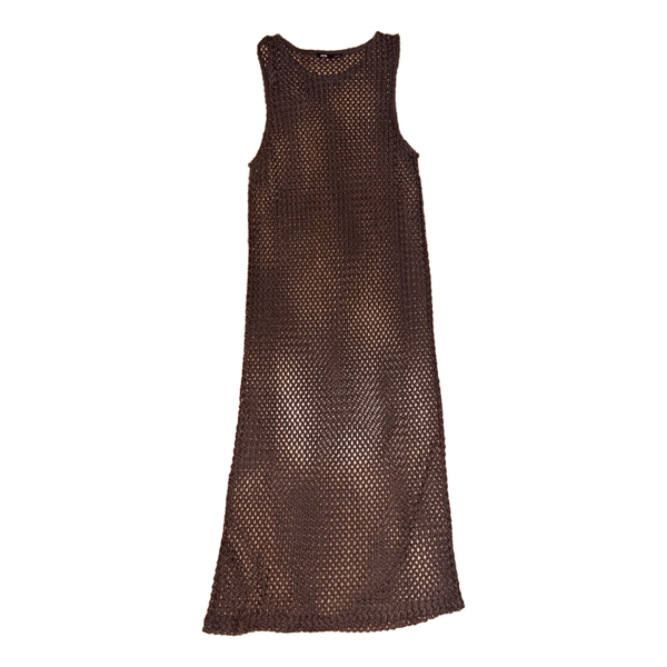 Brown crochet beach dress