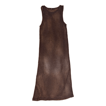 Brown crochet beach dress