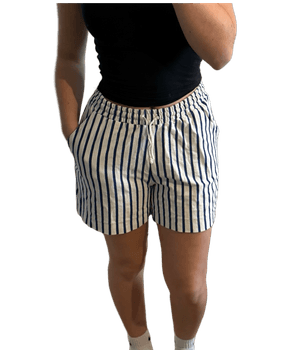Blue striped shorts