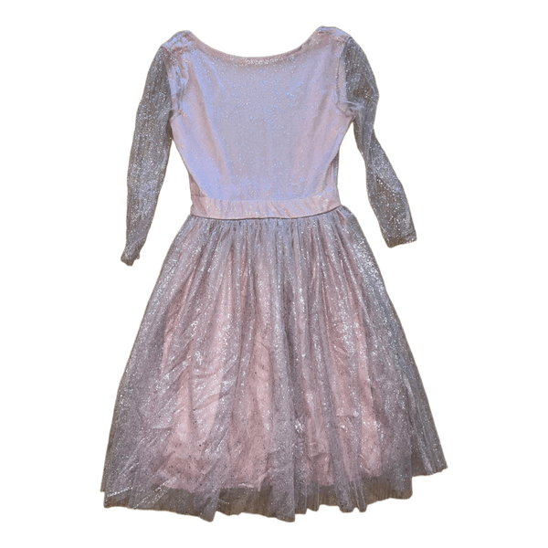Pink glittery midi dress
