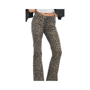 leopard bootcut jeans