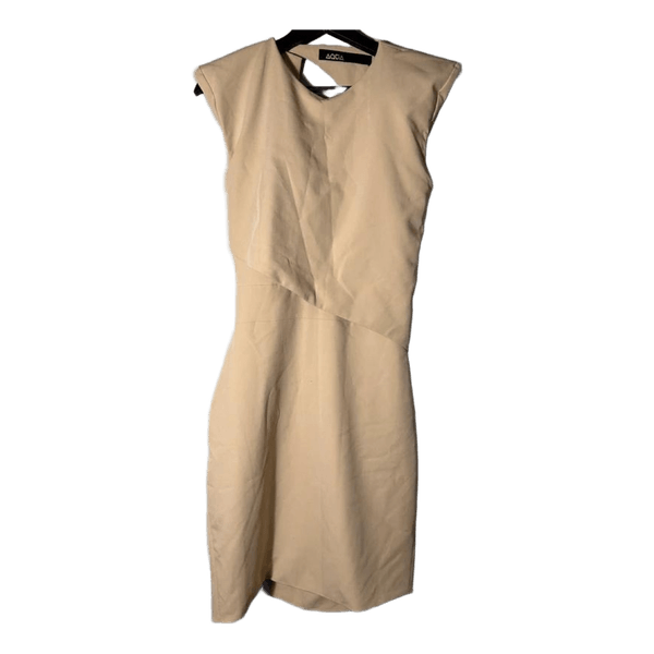 Beige sleeveless open back dress
